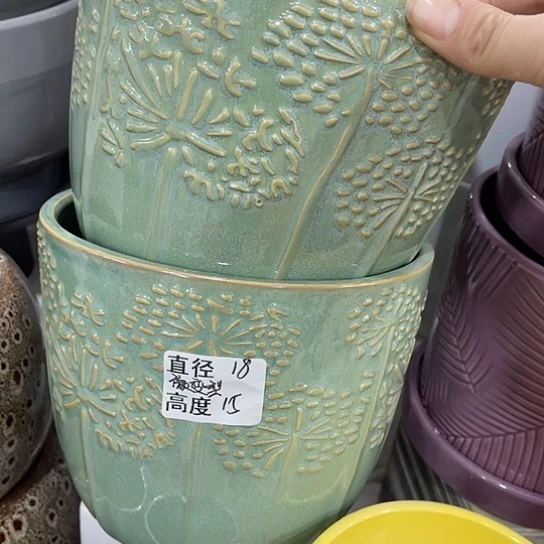 多肉绿植陶瓷花盆9.9包邮，有孔