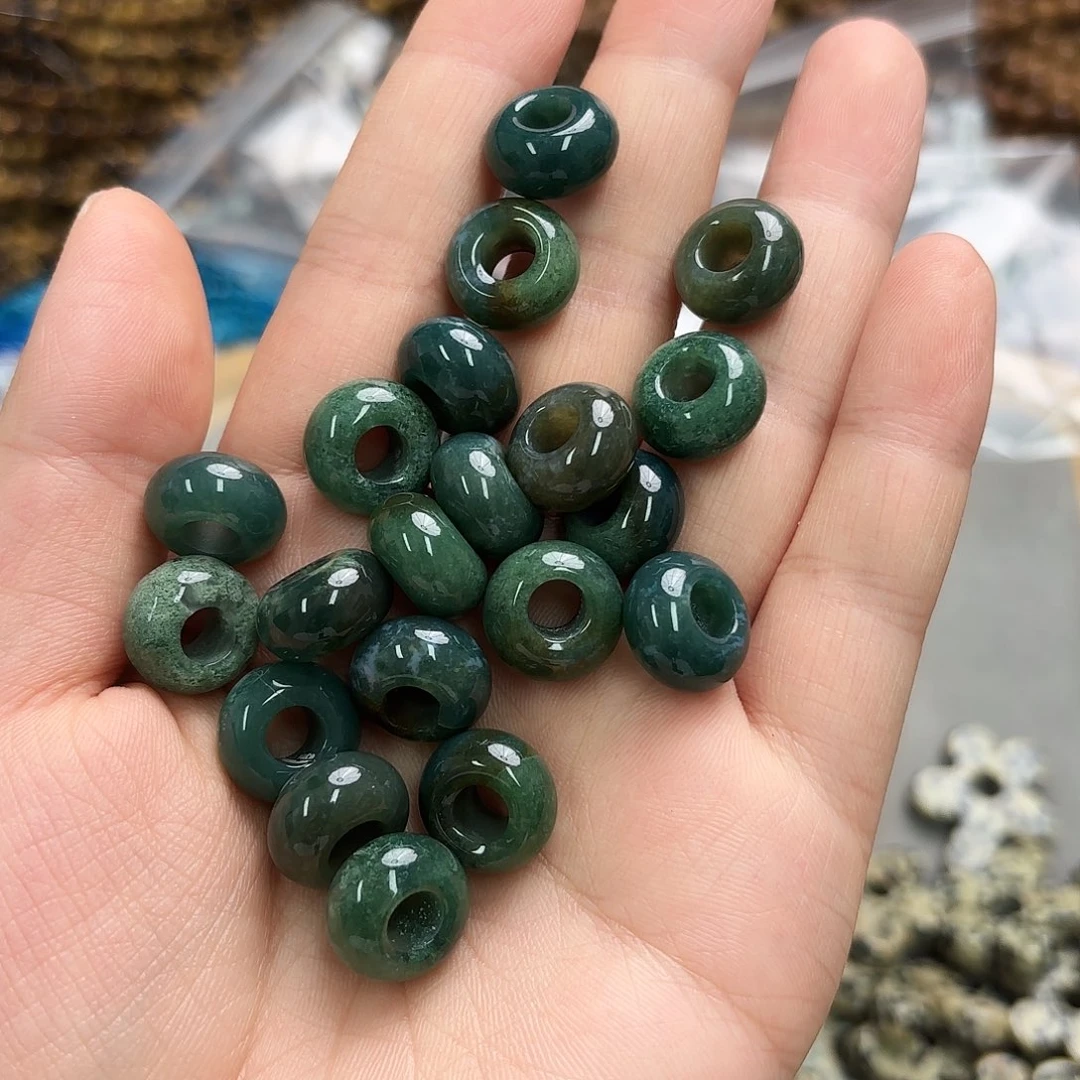 未镶嵌玛瑙/玉髓珠宝半成品水草玛面包圈4颗
