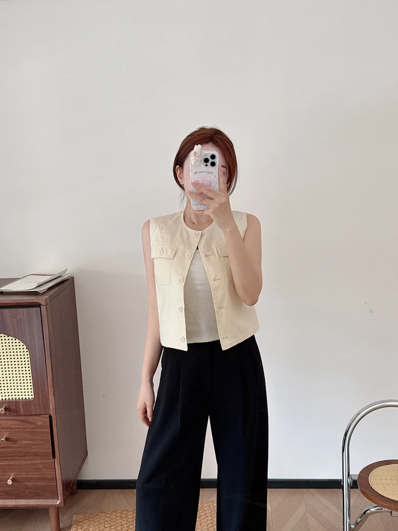 ZLB—设计师款麻挺括贴身马甲