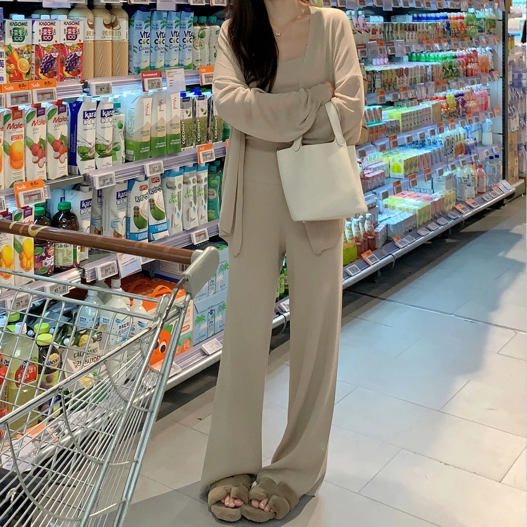 【OYANXI！清清！】百塔长袖开衫女小个子显高时尚套装233289