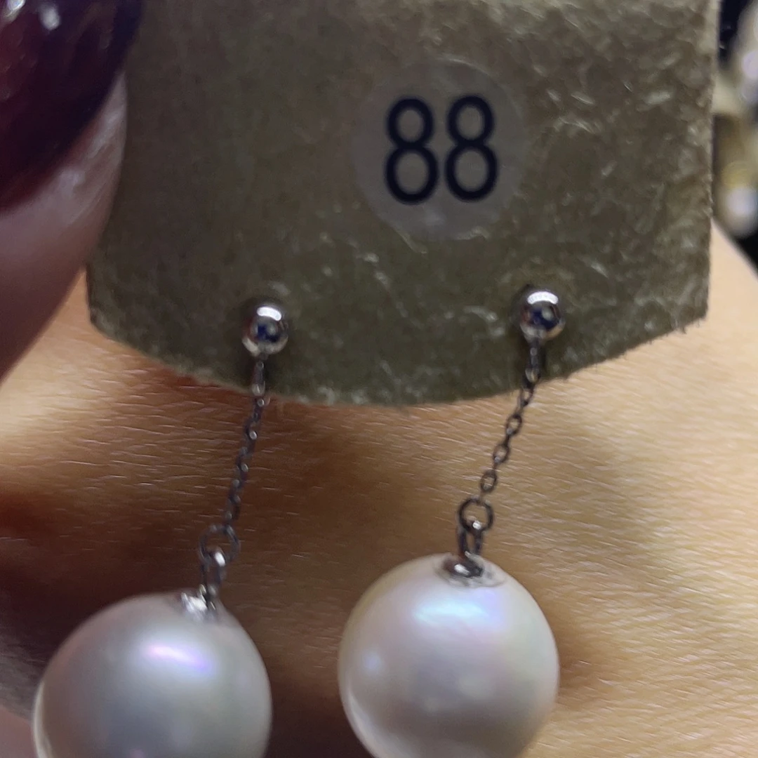 淡水珍珠耳饰银S925镶嵌
