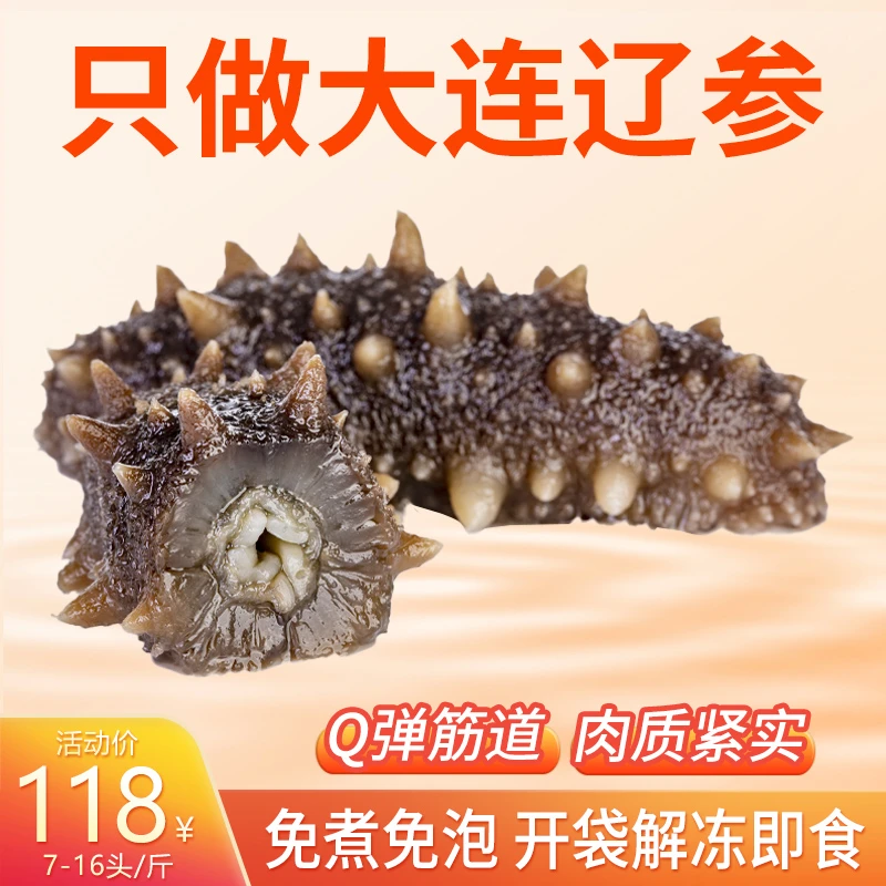 乾参庄大连即食海参 无添加源头工厂发货 7-16头/斤口感Q弹高品质