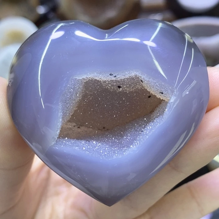 未镶嵌珠宝半成品水晶蓝软爱心