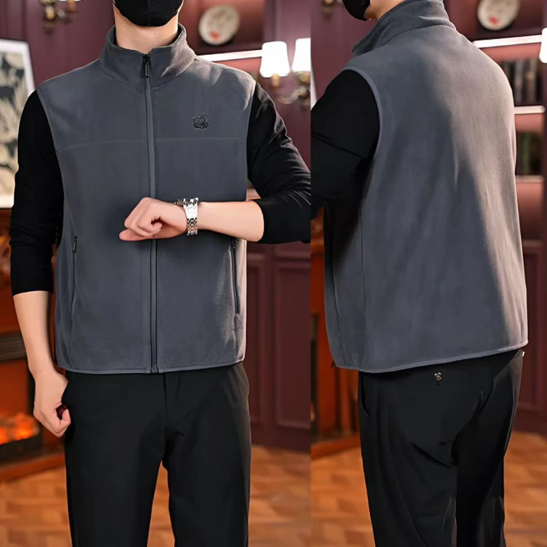 彼兰德曼宽松型保暖秋冬春季透气男士马甲加绒加厚款春秋冬