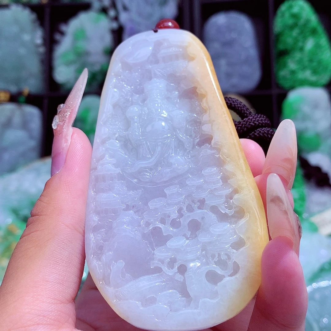 翡翠未镶嵌颈饰挂件