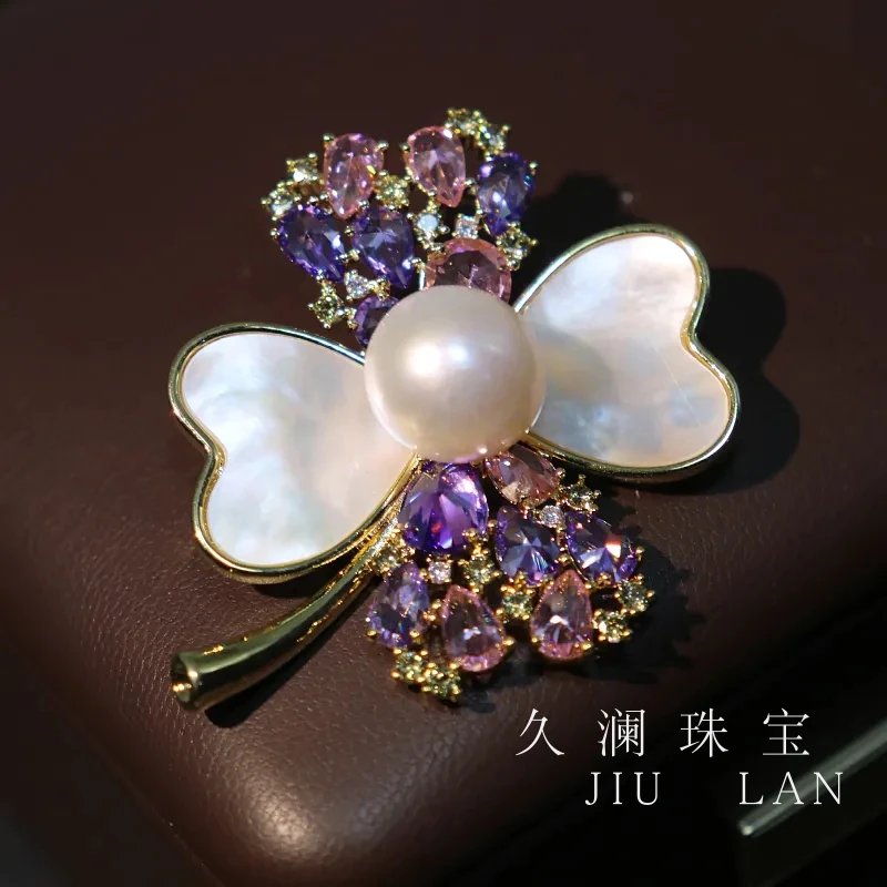 天然淡水珍珠高端胸针A310