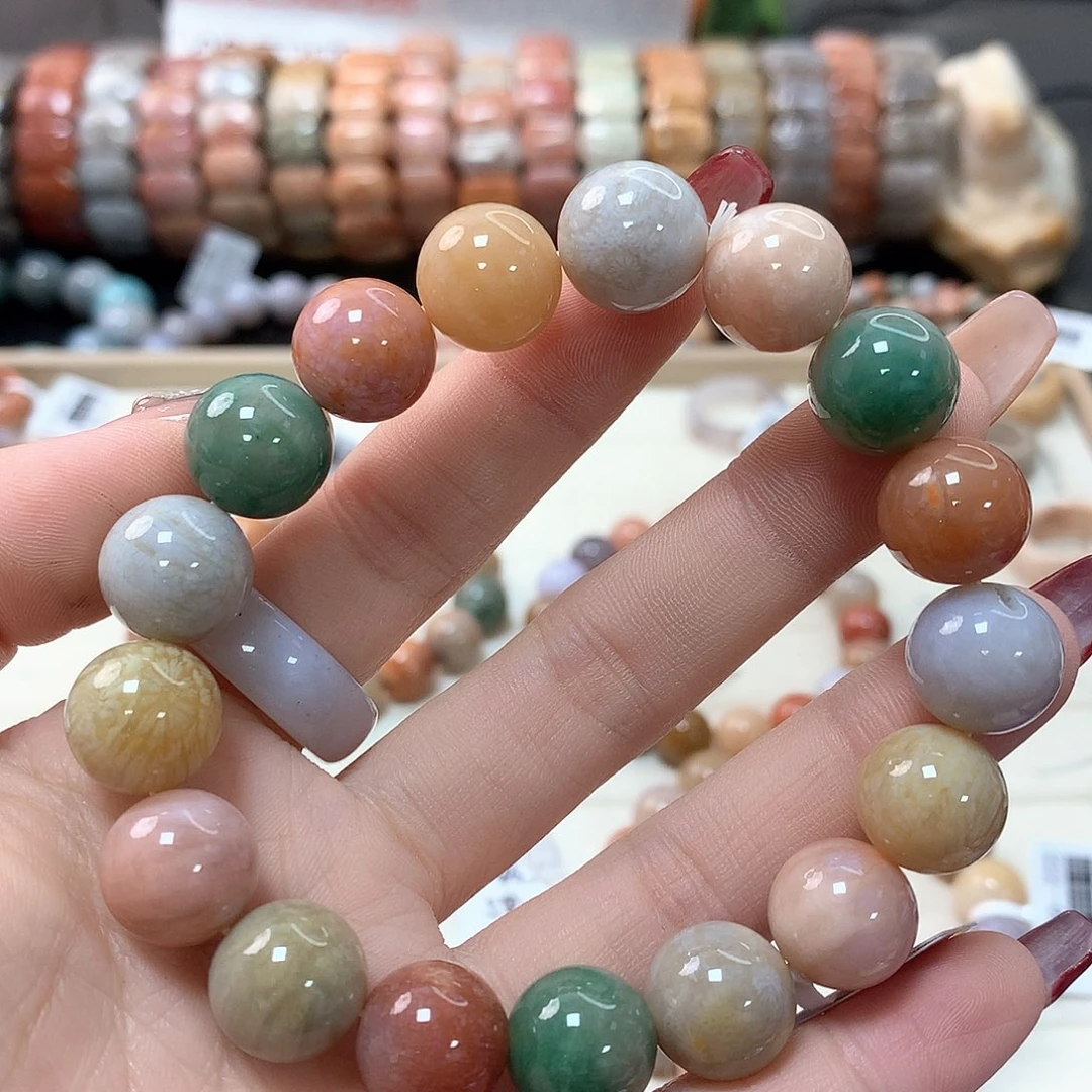 硅化珊瑚（珊瑚玉）手链未镶嵌幸***门325