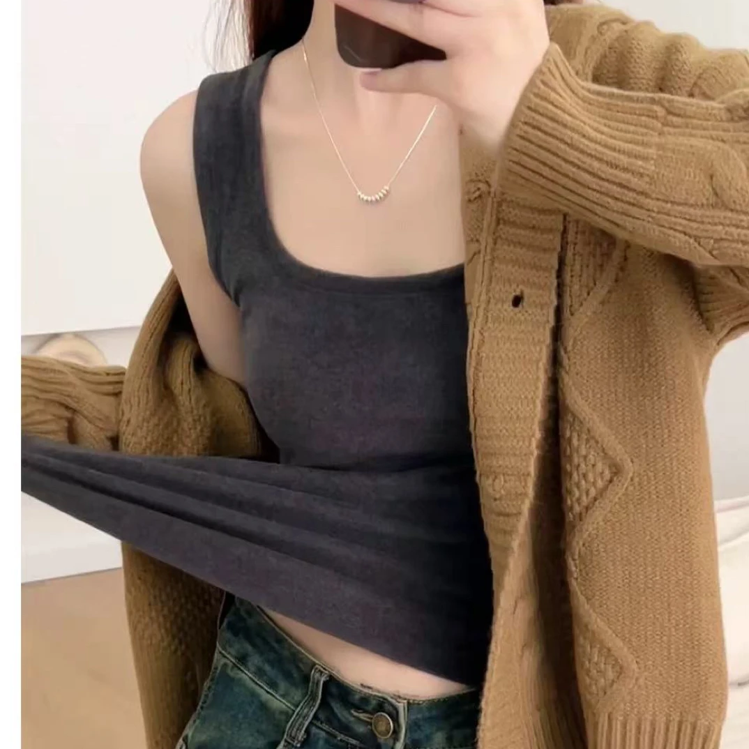 5806腈纶方领背心防走光简约休闲百搭背心