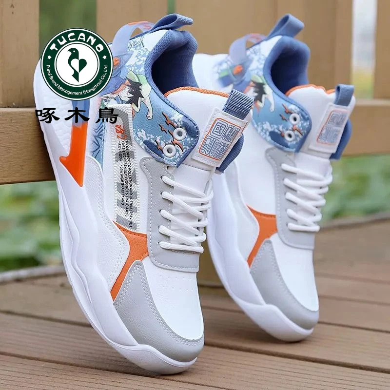 啄木鸟秋冬运动鞋男鞋防水休闲男鞋学生青少年轻便软底跑步鞋板鞋