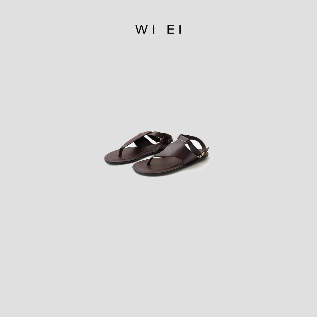 《WE ARE》XZ261** 法式夹趾 一字扣沙滩平底凉鞋
