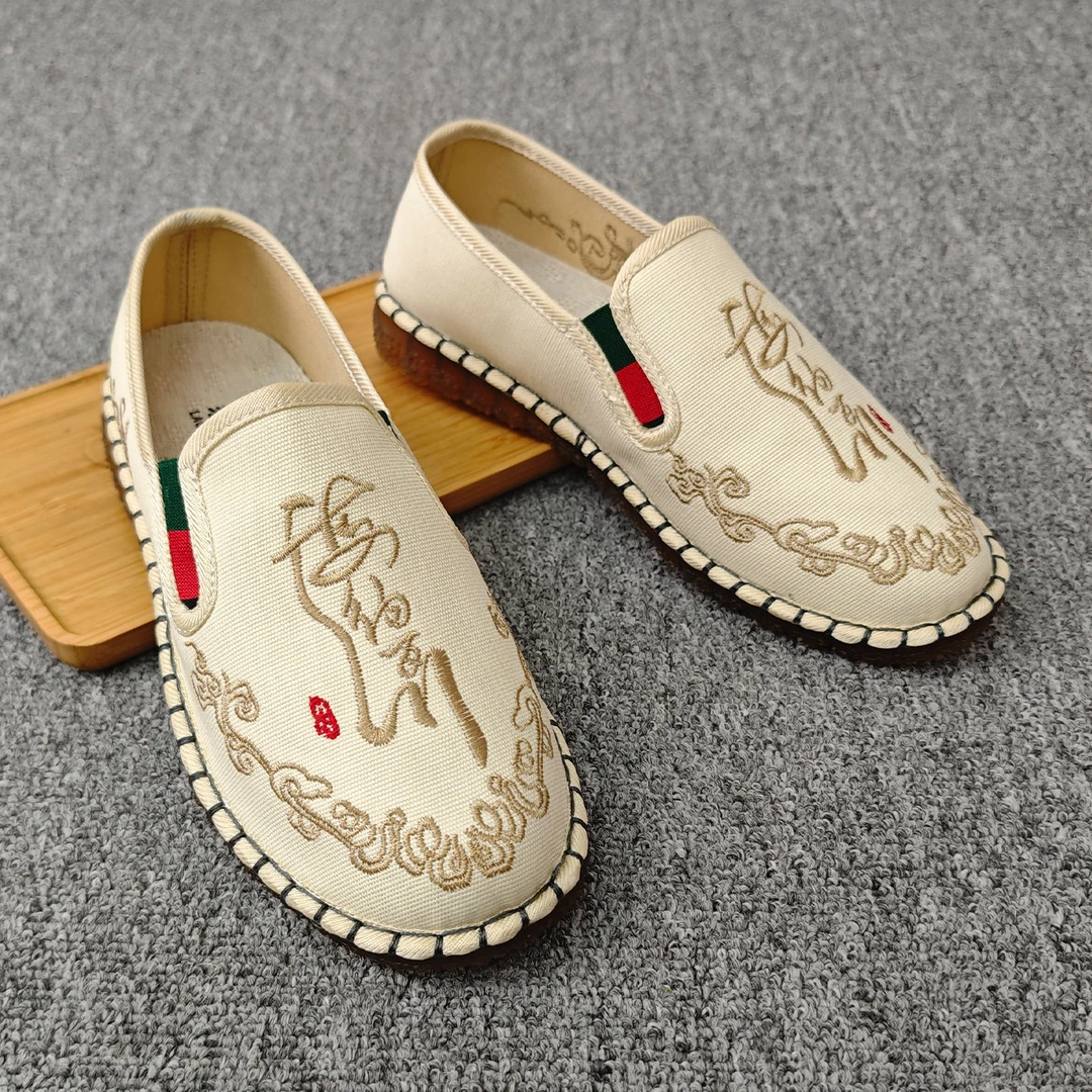 老北京刺绣布鞋男士耐磨舒适开车工作鞋百搭轻便防臭春秋防滑软底