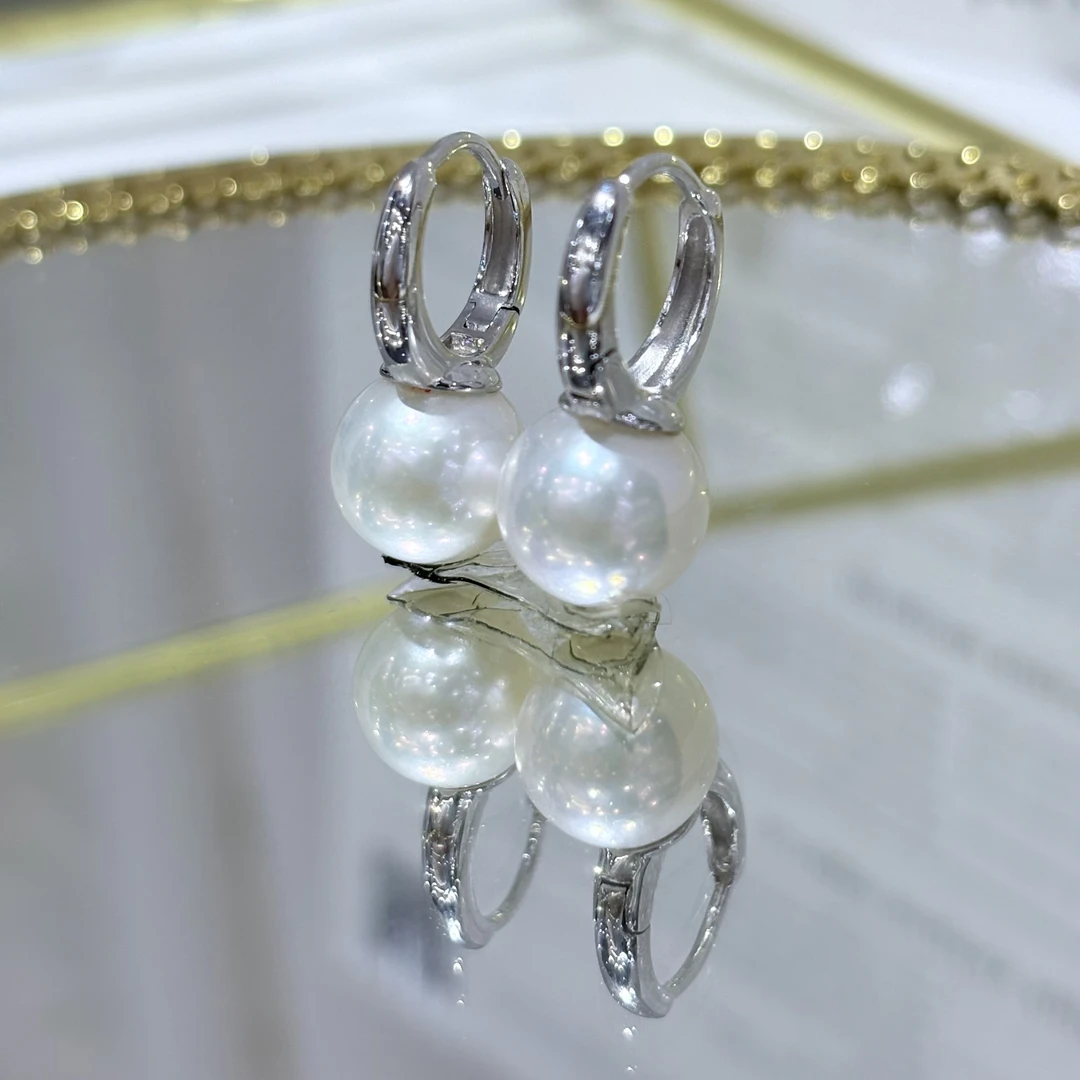 【小彤专属】【明月】天然淡水珍珠10-11耳环正圆RY8232