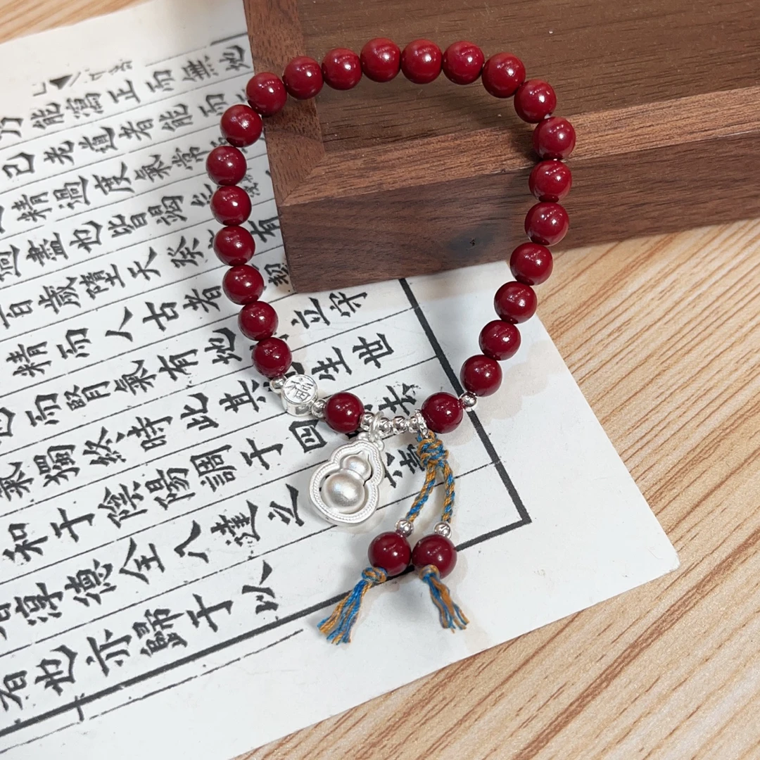 足银手链 隐山文创足银999【福气满满福禄】小葫芦手链手工百搭轻奢