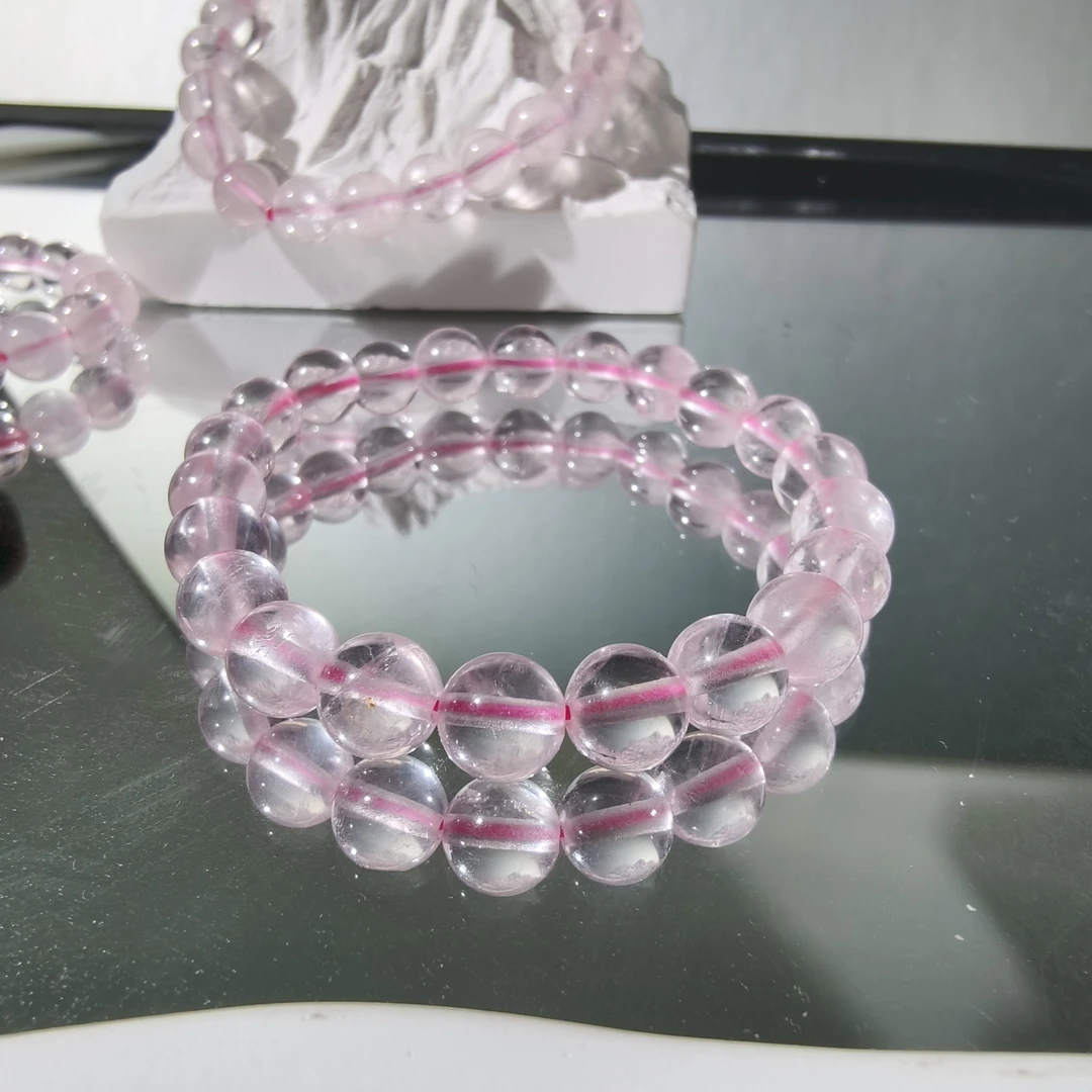 a06天然粉水晶手串 8mm 多样性发一