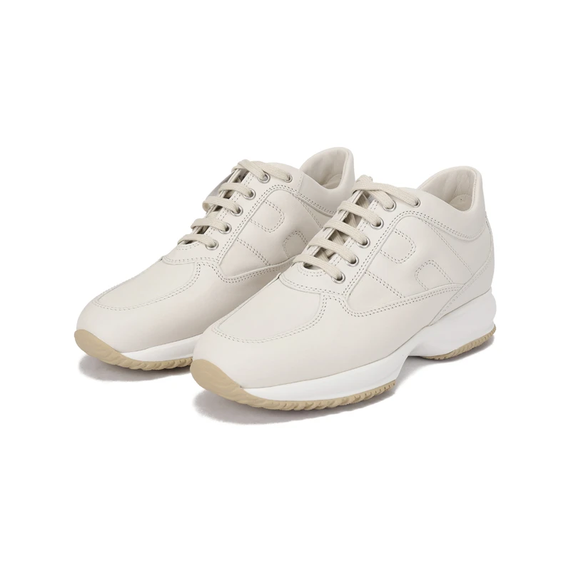 未使用 HOGAN 女士增高小白鞋运动鞋跟高5.7cm HXW00N00010KXT