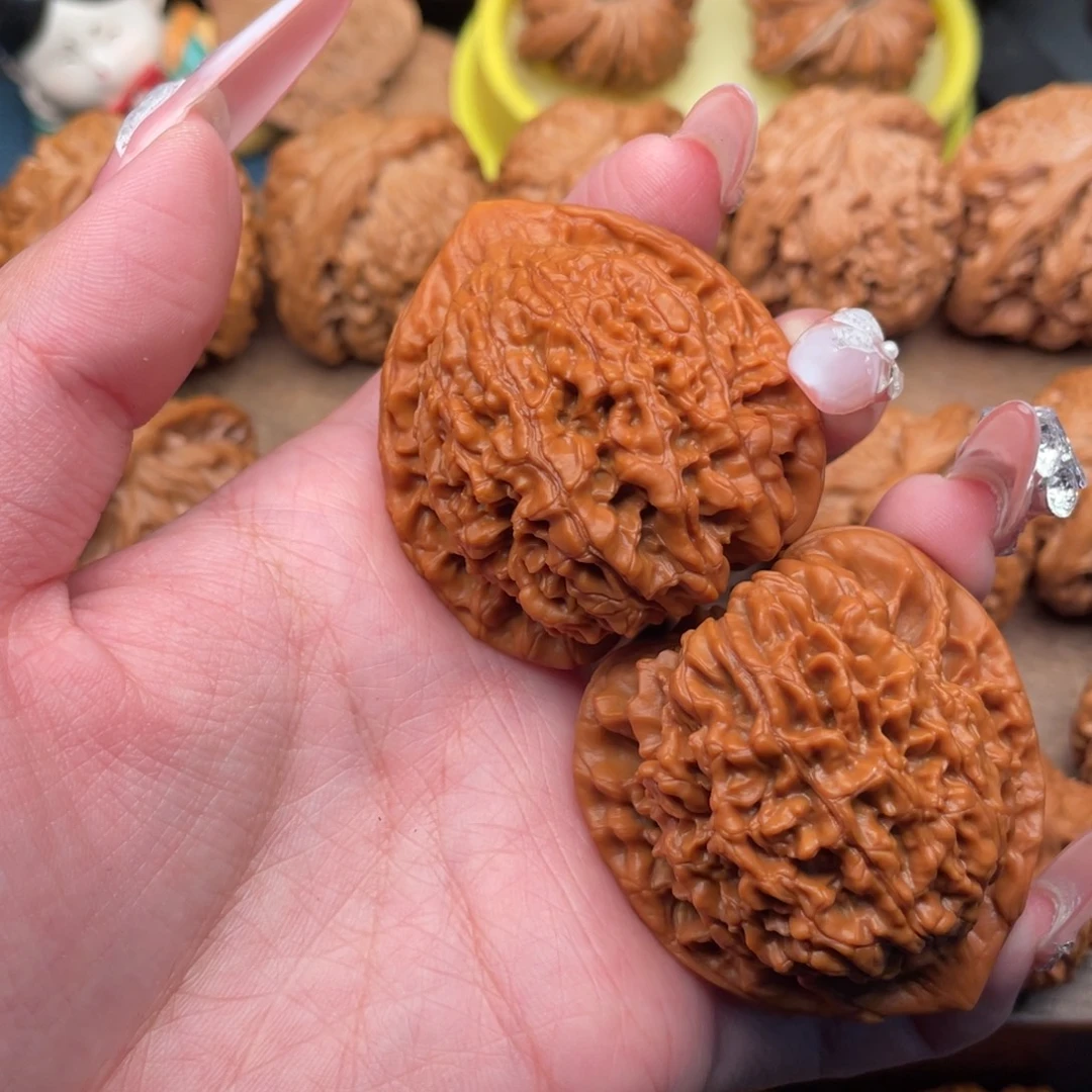 把件文玩核桃全品红皮原桩官帽44