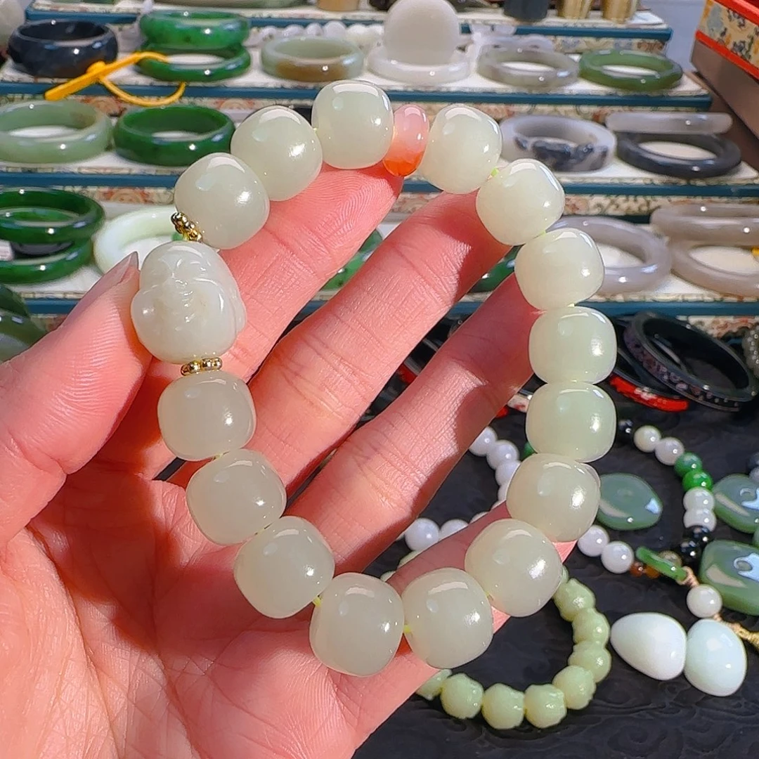 未镶嵌手串和田玉老型珠手串