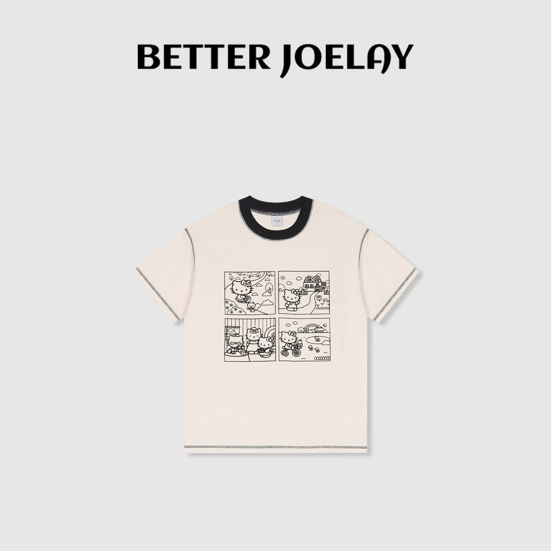 BETTER JOELAY-【精致典雅】时尚百搭宽松卡通短袖T恤休闲风ZZ3799