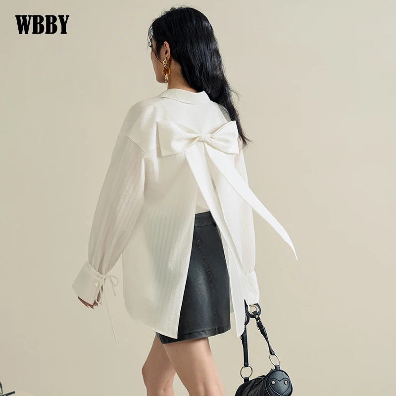 白色衬衫女上衣2025夏季新款蝴蝶结小开衫外套洋气衣服高级感轻奢