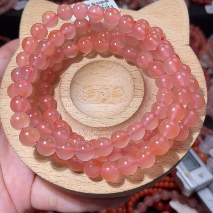 南红玛瑙未镶嵌7.5咪冰橘粉295