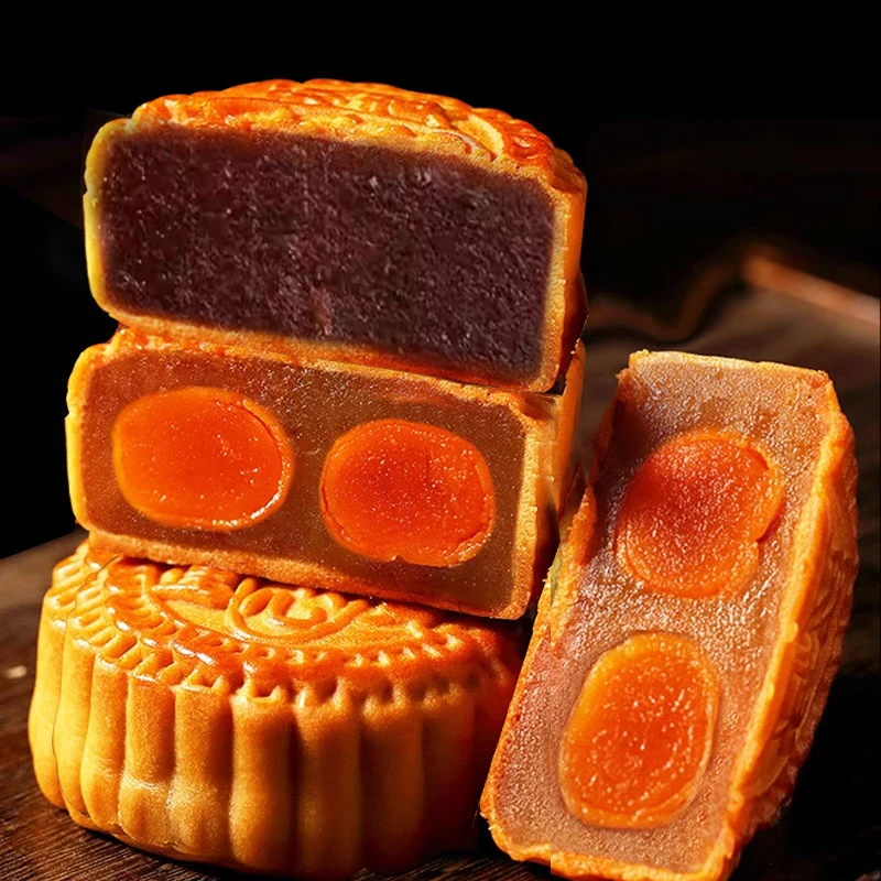 华香园广式双黄白莲蓉月饼多口味月饼正宗陈皮豆沙五仁月饼中秋