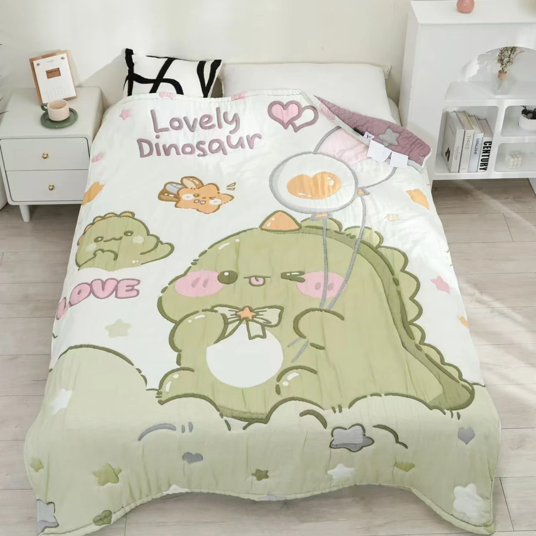 【小奶龙】150*200cm柔软亲肤透气卡通风秋冬被冬季棉纱泡芙被