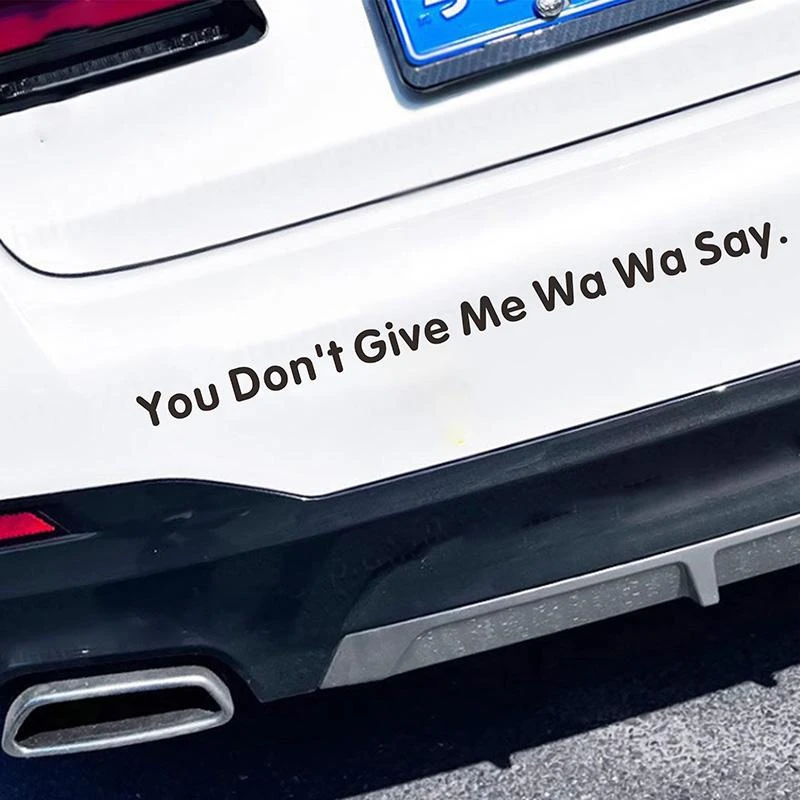 You Don't Give Me Wa Wa Say你不要给我哇哇叫汽车贴纸搞笑文字