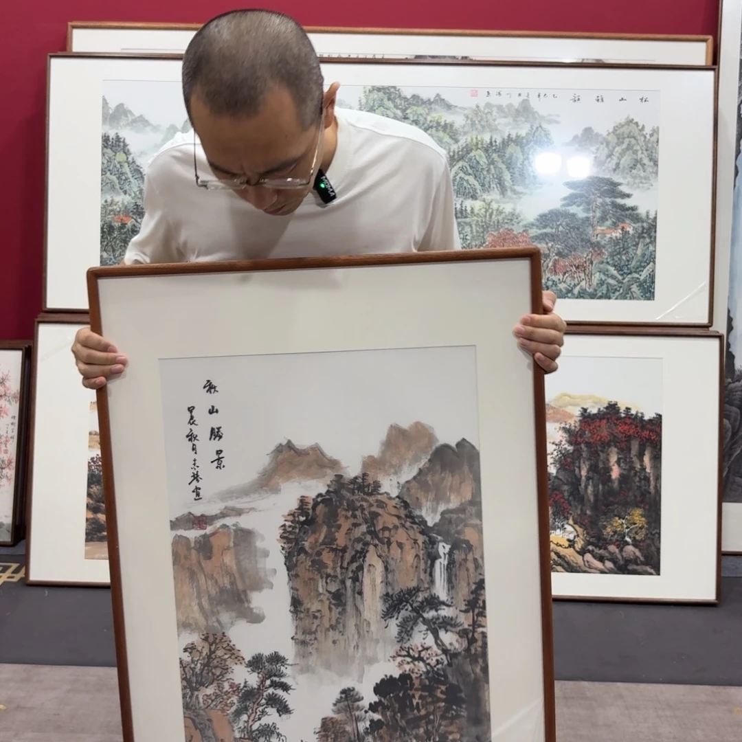 国画带框绘画90-60尺寸
