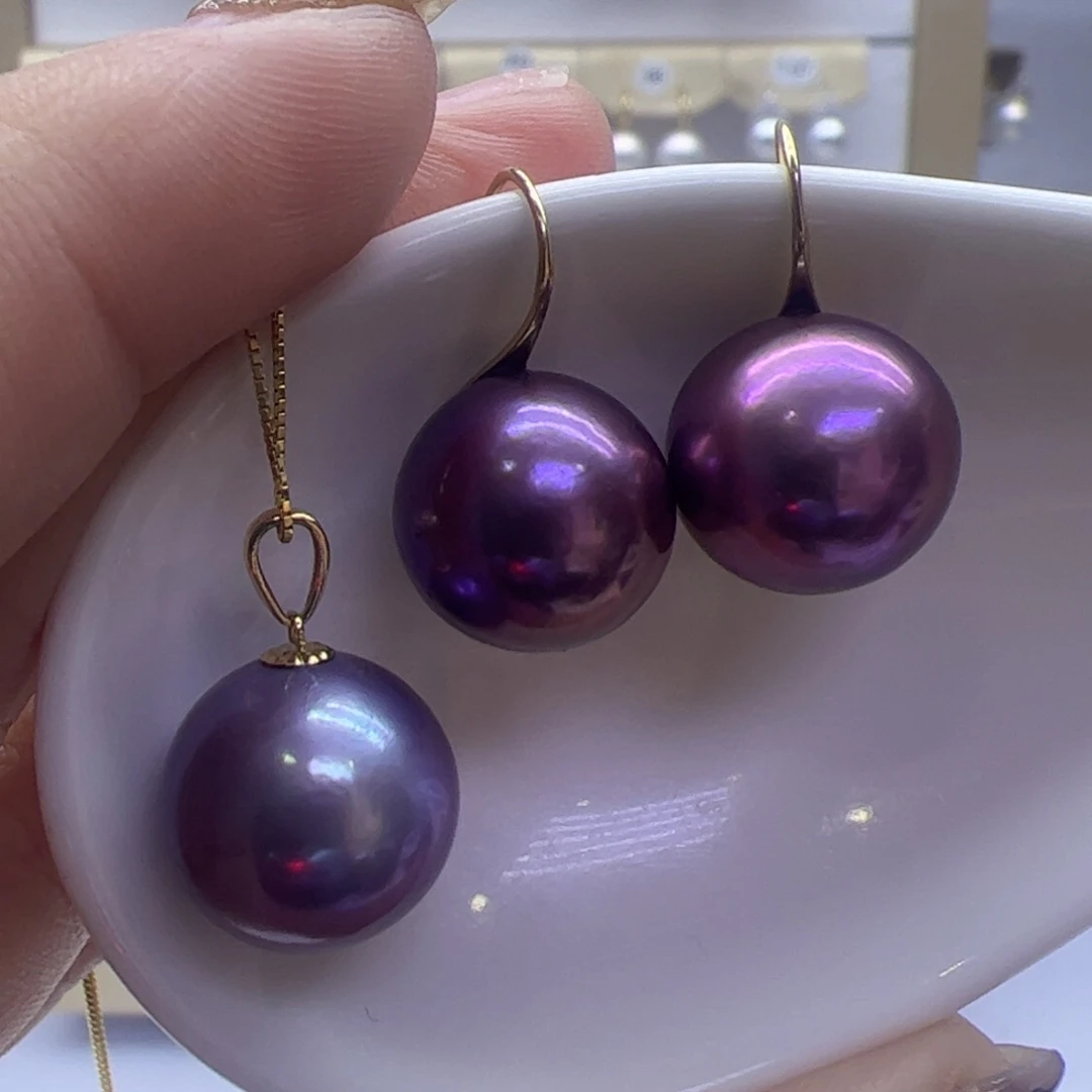 淡水珍珠吊坠(赠链)18K金镶嵌