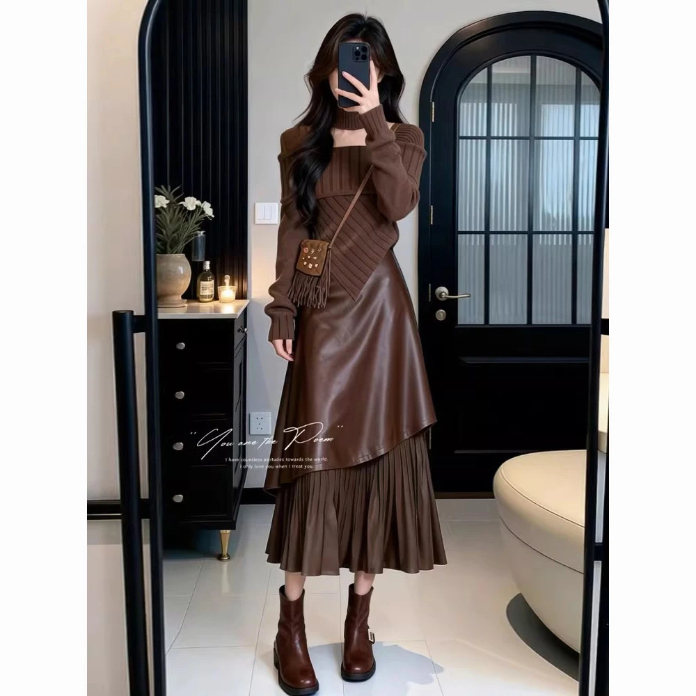 冬装穿搭一整套独特减龄漂亮巨好看的富家千金小洋装连衣裙子套装