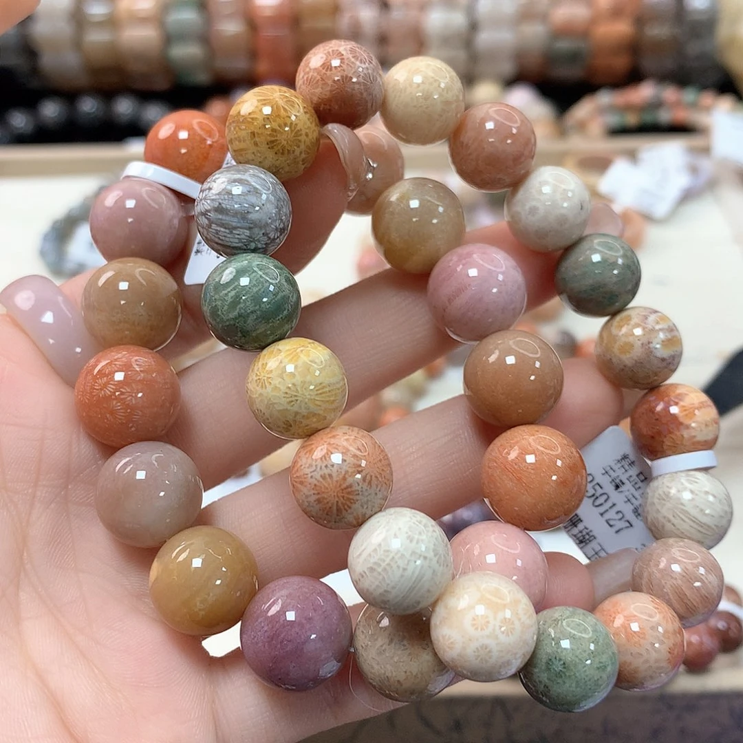 硅化珊瑚（珊瑚玉）手链未镶嵌锦****玉466