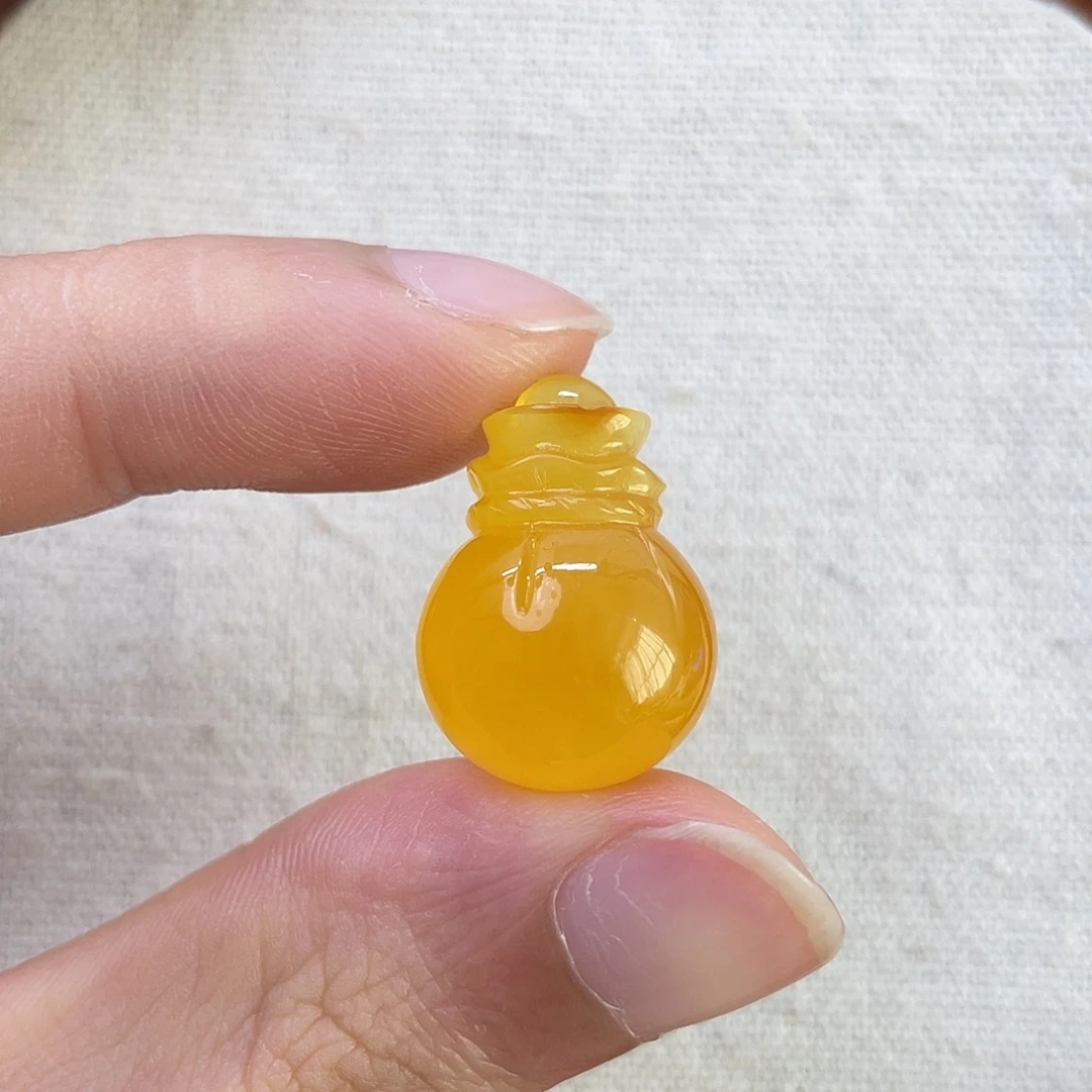 琥珀未镶嵌珠宝奇石钱袋子