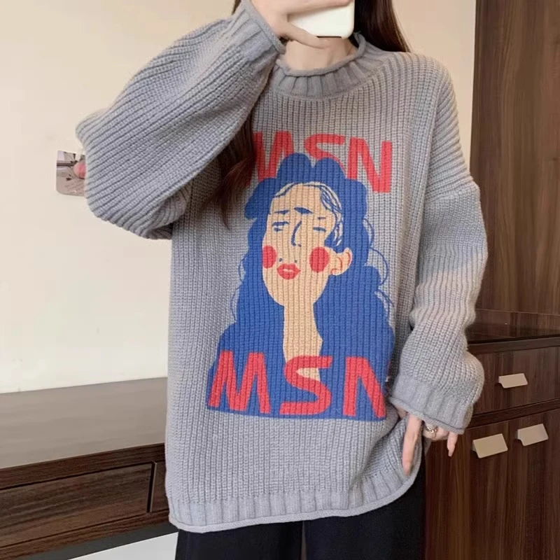 大码胖MM复古漂亮毛衣女秋季新款慵懒风宽松显瘦内搭针织打底上衣