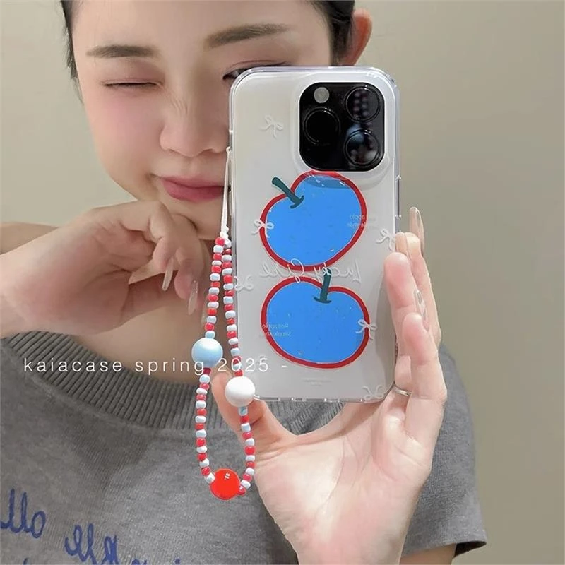 蓝水果插画适用苹果16promax手机保护壳iphone15新款opporeno13华