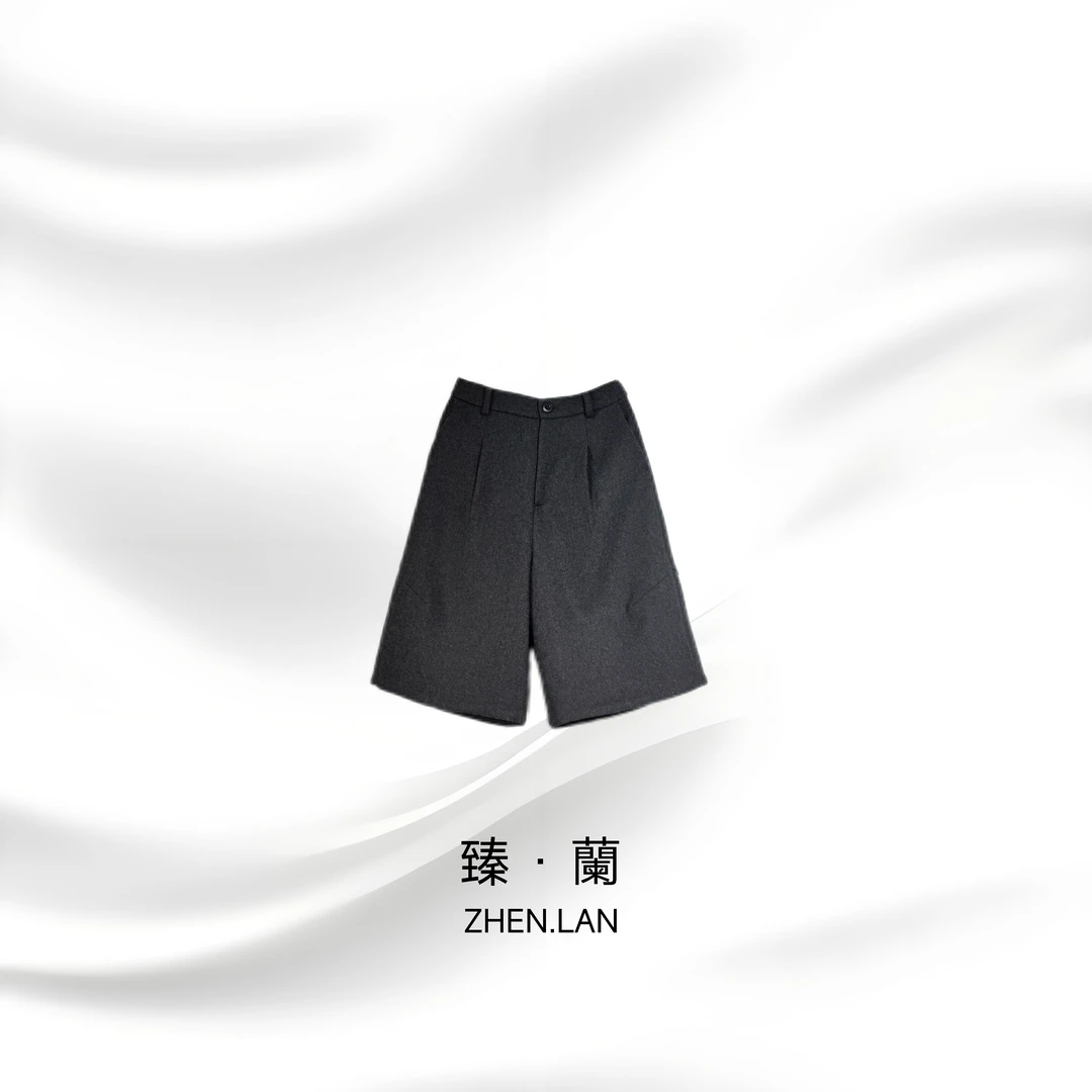 秋冬加厚羊毛五分短裤百搭阔腿