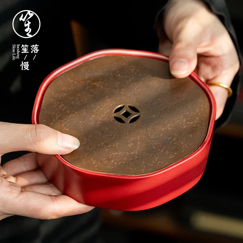 落笙陶瓷壶承托盘干泡台储水式高端精致禅意小茶承养壶垫茶具配件