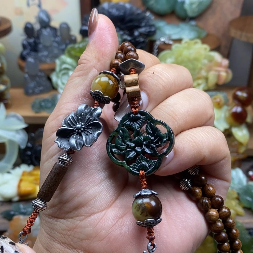 我***心蛇纹石玉未镶嵌吊坠(赠链)