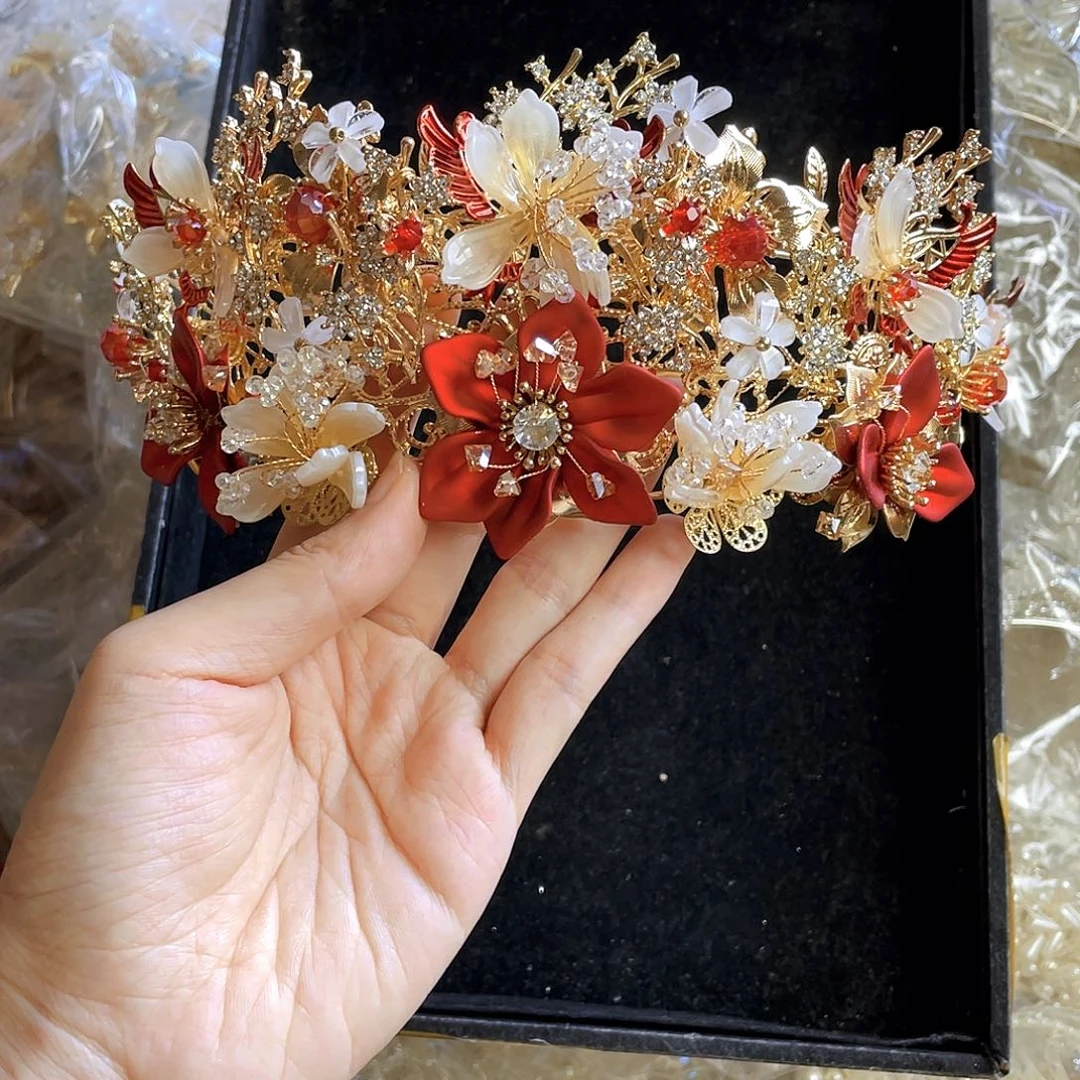 混合材质新娘头饰不退换不售后默认瑕疵