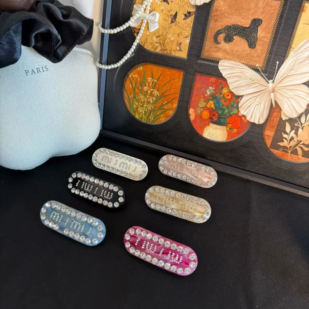 牛牛新款镶钻弹簧夹彩色