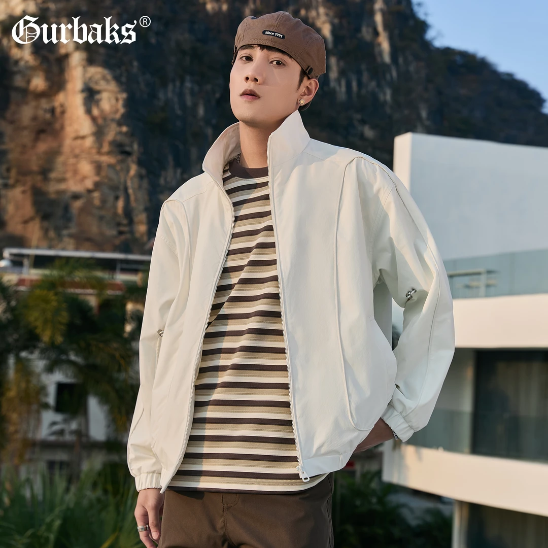 春秋新款美式工装夹克男士休闲棒球服潮牌复古飞行员外套