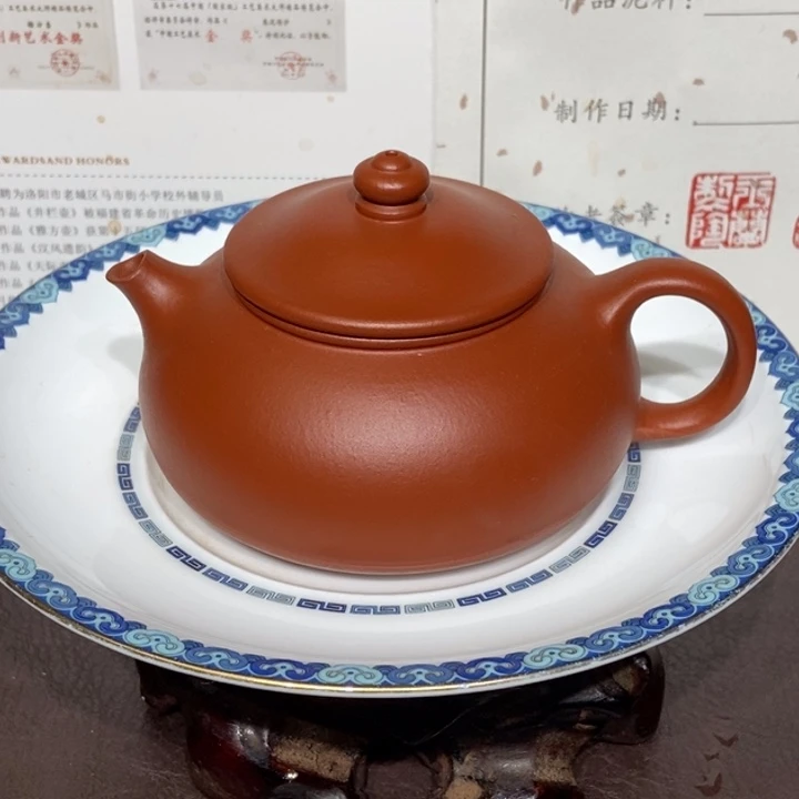 紫砂茶壶赵庄朱泥160