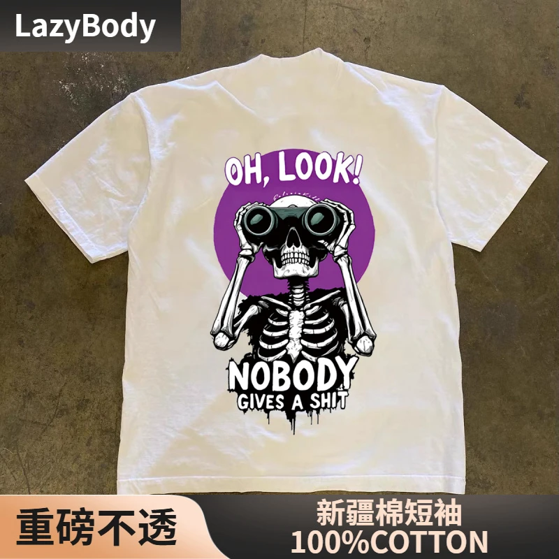 【100%纯棉】时尚男女短袖t恤2025新款夏季男士纯棉休闲创意圆领T恤