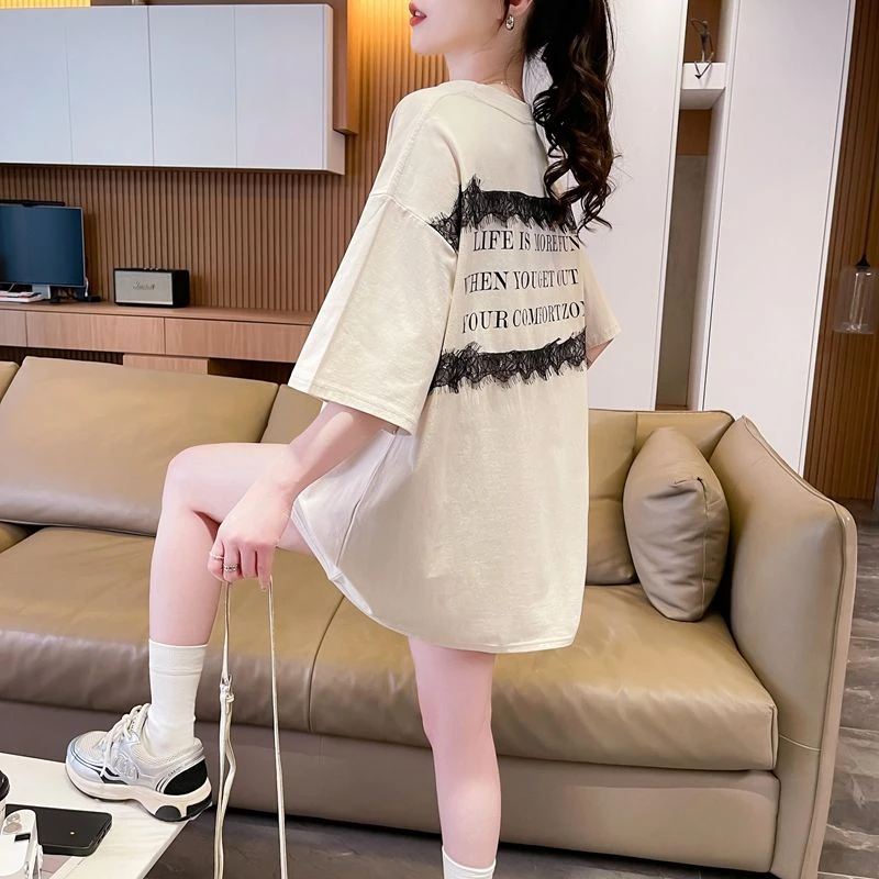 纯棉超好看独特单穿短袖t恤女夏季新爆款初高中学生宽松漂亮上衣
