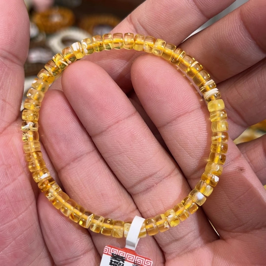 蜜蜡未镶嵌手链5.0mm