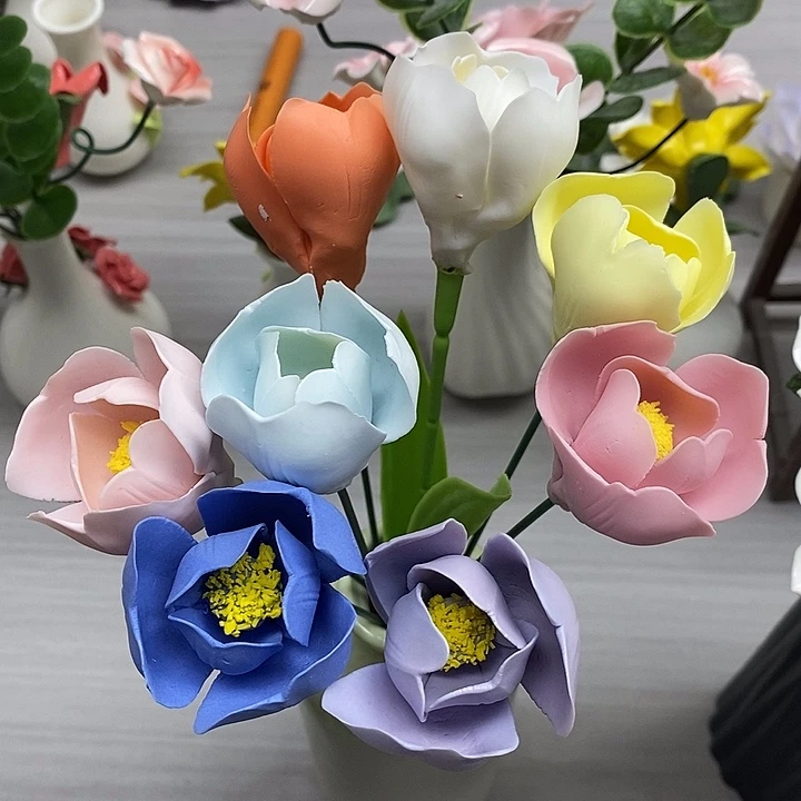 陶瓷陶瓷材料8朵郁金香