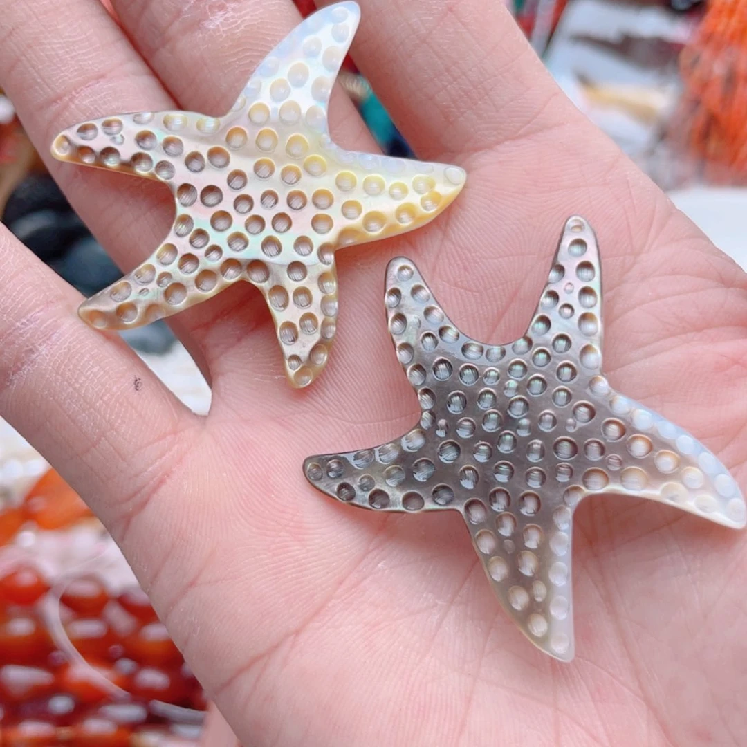 玛瑙/玉髓其他合金蝶贝海星1颗随机发卡45