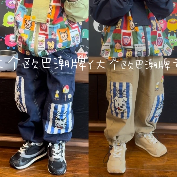 【现货在仓】原田新款重工刺绣工装裤儿童工装裤休闲长裤
