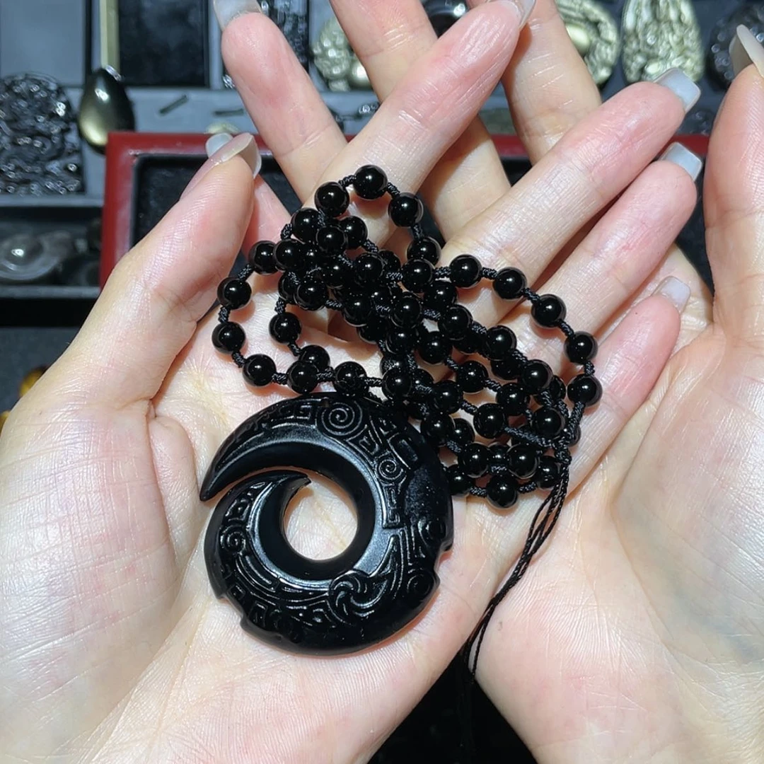 【闪购商品】未镶嵌黑曜岩套链一**佛