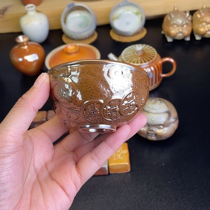 燃薪柴烧茶器志野杯
