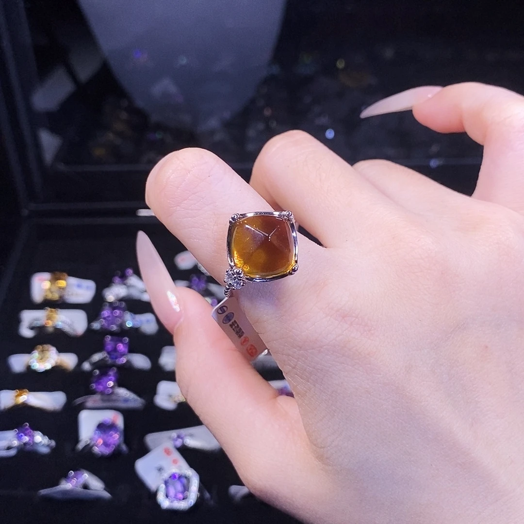 水晶戒指银S925镶嵌